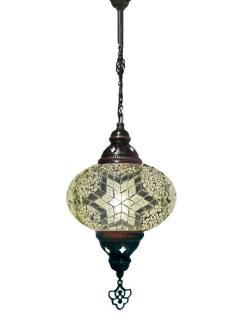 Hanging Mosaic Chandelier Lamp - White