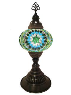 Mosaic Desk Lamp - Green, Turquoise and White