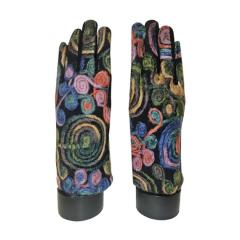Yarn Target Flower texting glove with touch screen and text