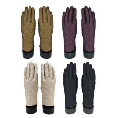 Quilted design gloves - Hrvest Gold, Wine, Cream and Black