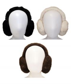 Soft to the touch faux fur earmuffs - Black, Cream and Brown
