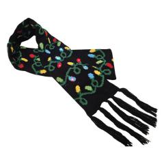 Festive Lights on black background, Light Up Scarf