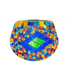 Candle Votive in Mosaic glass design by color - Multi