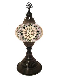 Mosaic Desk Lamp - Pink and White