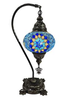 Hanging Mosaic Desk Lamp - Blue and Turquoise