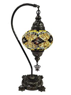 Hanging Mosaic Desk Lamp - Yellow and Brown
