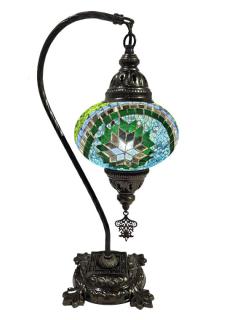 Hanging Mosaic Desk Lamp - Blue and Turquoise