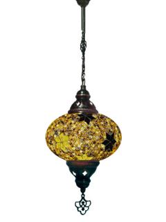 Hanging Mosaic Chandelier Lamp - Yellow and Brown