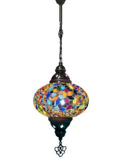 Hanging Mosaic Chandelier Lamp - Multi