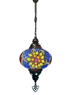 Hanging Mosaic Chandelier Lamp - Multi