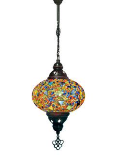 Hanging Mosaic Chandelier Lamp - Multi