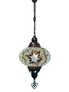 Hanging Mosaic Chandelier Lamp - White