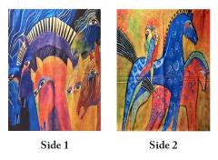 Laurel Burch Wild Horse (side 1) and Laurel Burch Rainbow