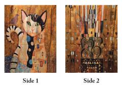 Gustav Klimt Abstract Cat (side 1) and The Stoclet Frieze