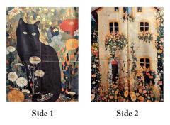 Gustav Klimt Black Cat Garden (side 1) and Garden Glow (side