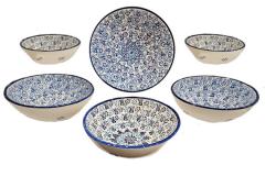 Aegean Design Ceramic Bowl in shades of sea blues