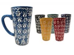Latte Ceramic Mug Pastel Pattern