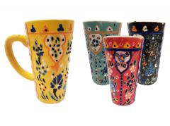 Latte Ceramic Mug Relief Pattern