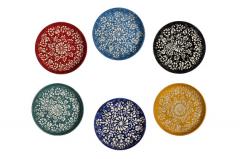Small Plate Coaster with rim Pastel pattern